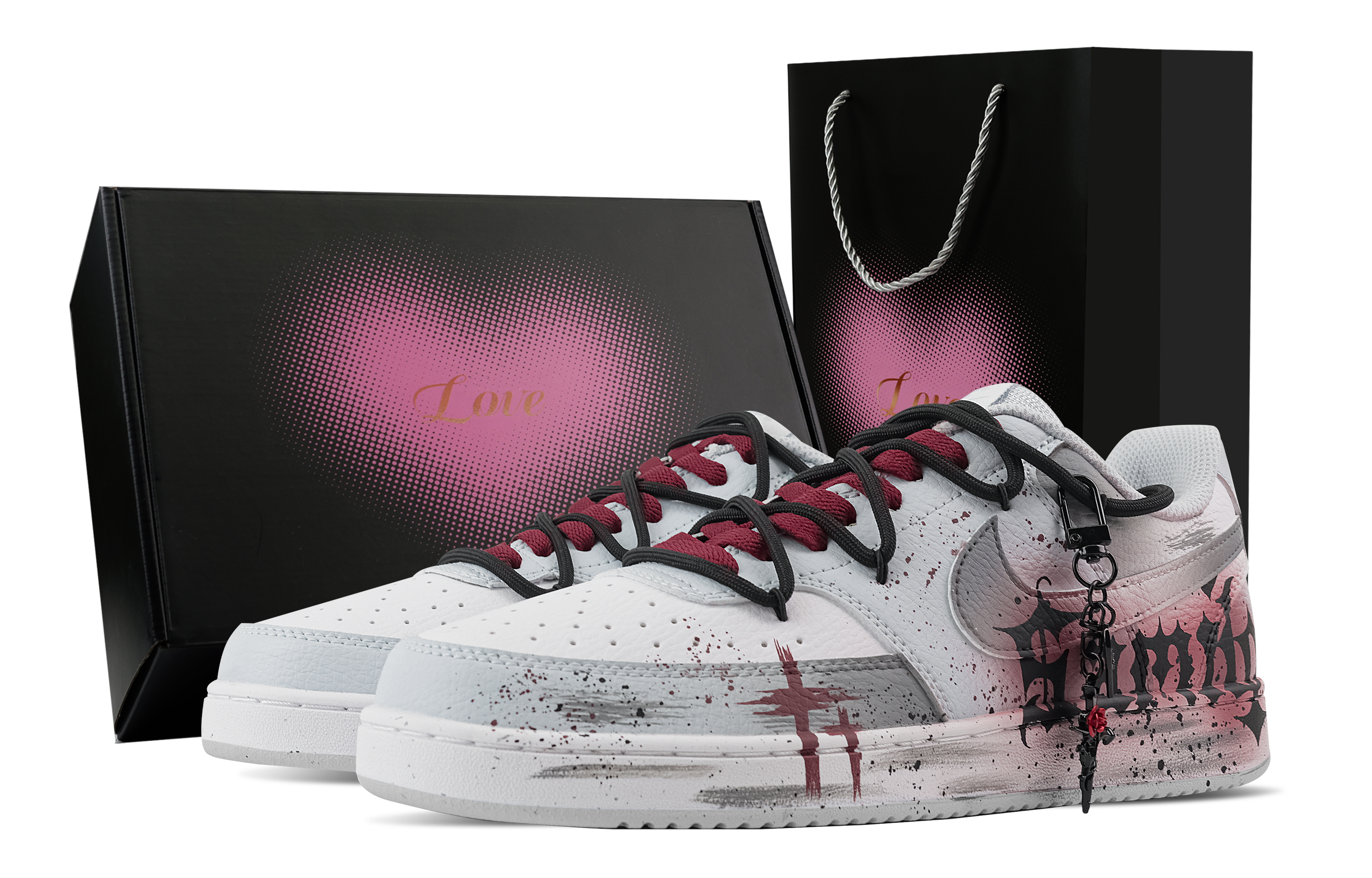 

Nike Кроссовки Court Vision Listener, Heart Box, износостойкие, низкие, для скейтбординга, мужские, синие, белые, красные