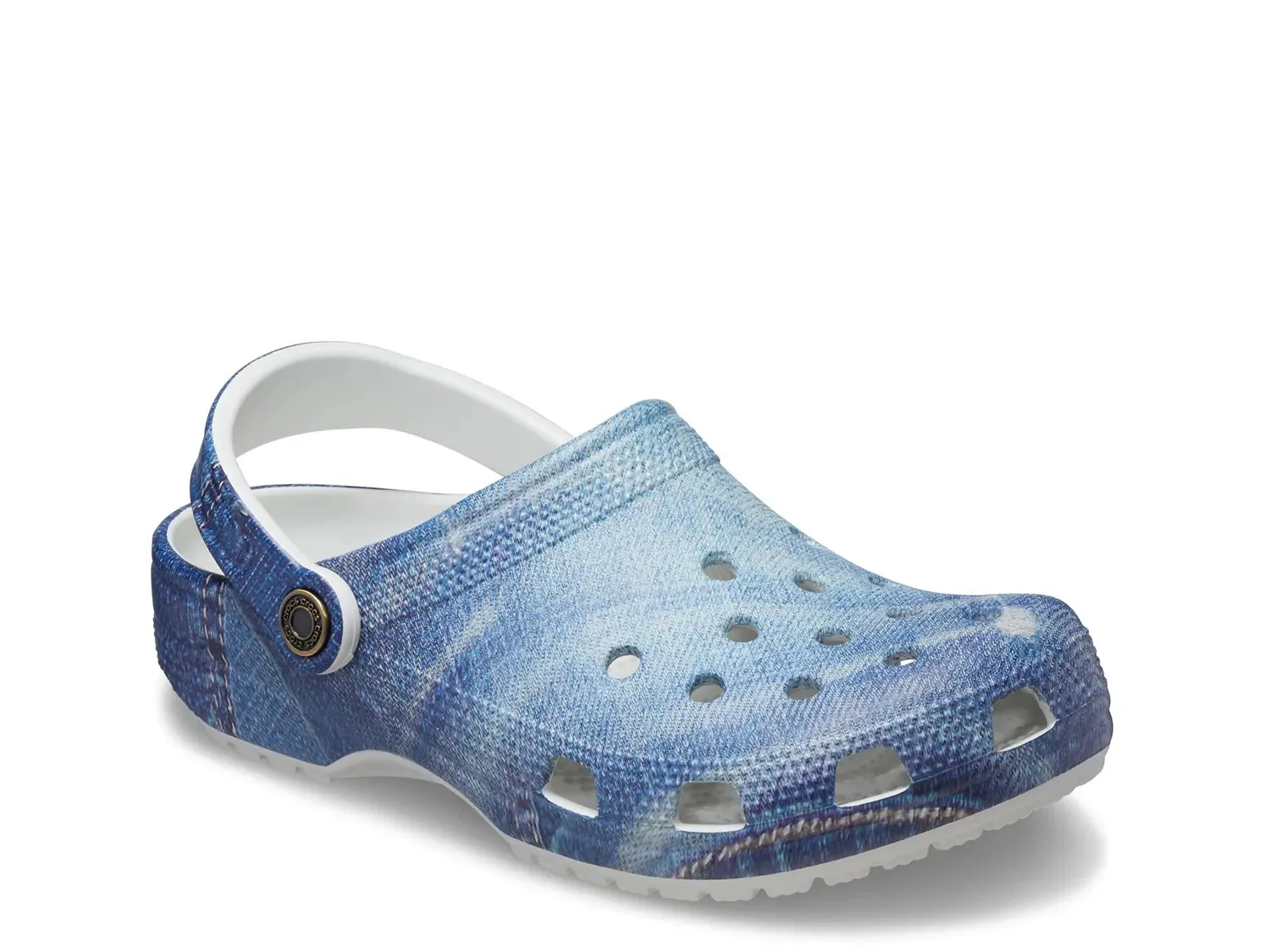 Классические джинсовые сабо Crocs, белые