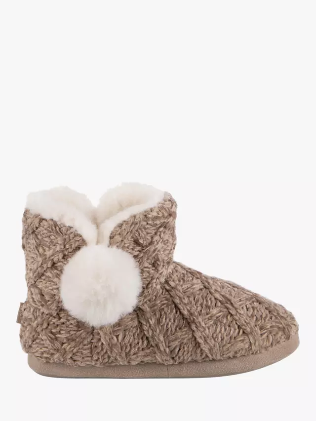 

Тапочки totes Cable Knit Bootie, коричневый