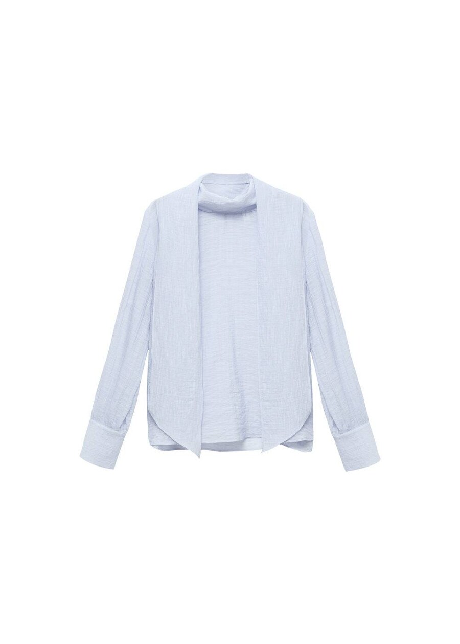 

Блуза MANGO Brown, Pastel blue