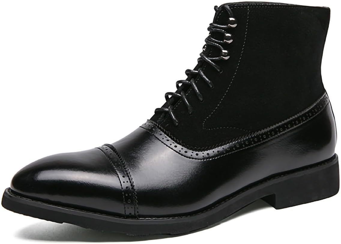 

Мужские классические ботинки на шнуровке с низким каблуком Оксфорд, укороченные повседневные ботинки из искусственной кожи с носком-капtoe, ботинки Чакка Generic, черный