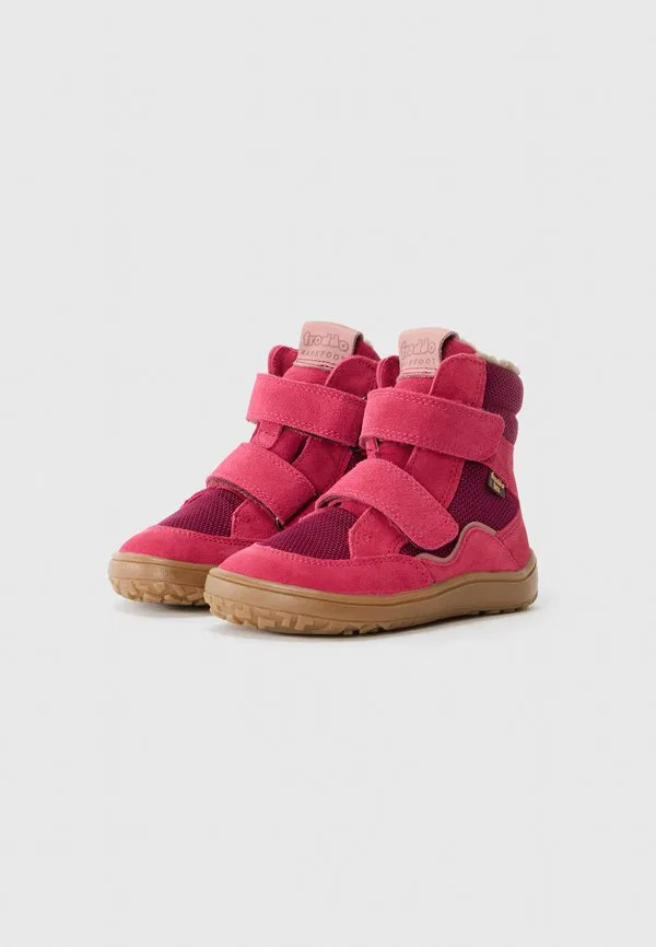 Зимние высокие кроссовки barefoot tex Froddo, Pink/Dark Red — фото 2