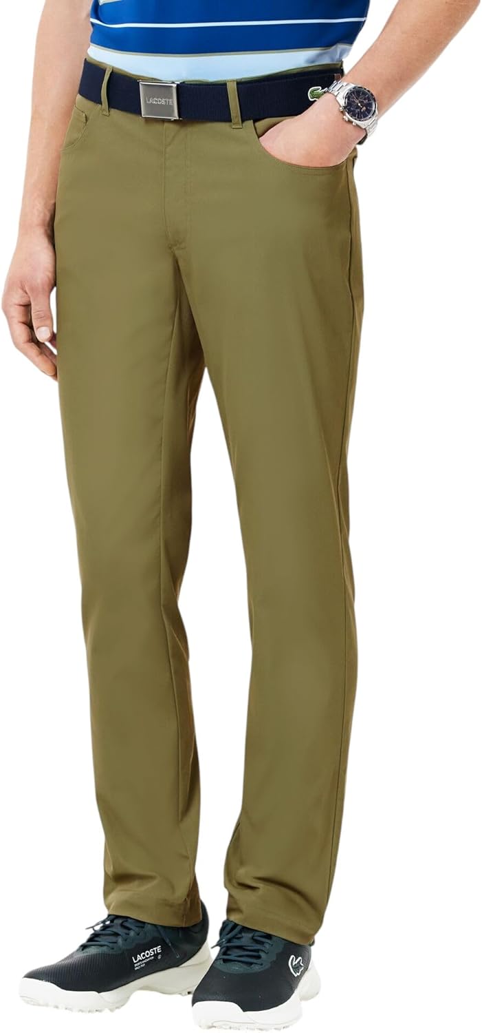 Спортивные брюки Lacoste Ultra Dry Slim Fit, для гольфа, хаки — фото 2