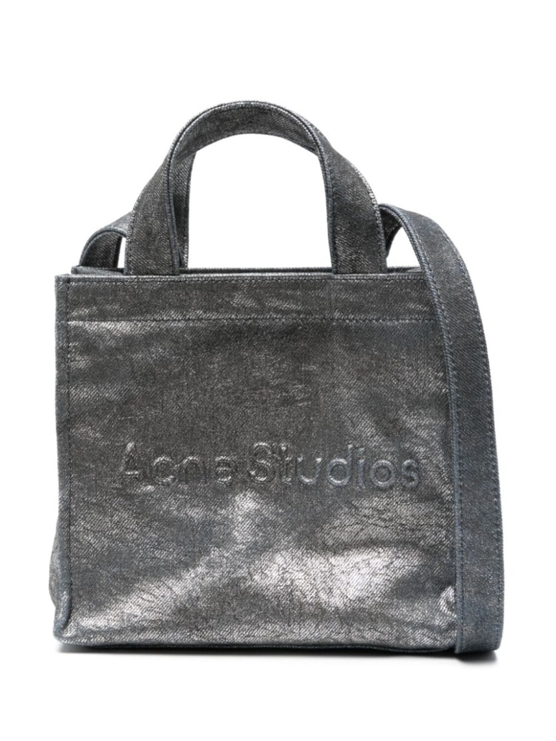 

Сумка-тоут Logo размера мини Acne Studios, серебристый