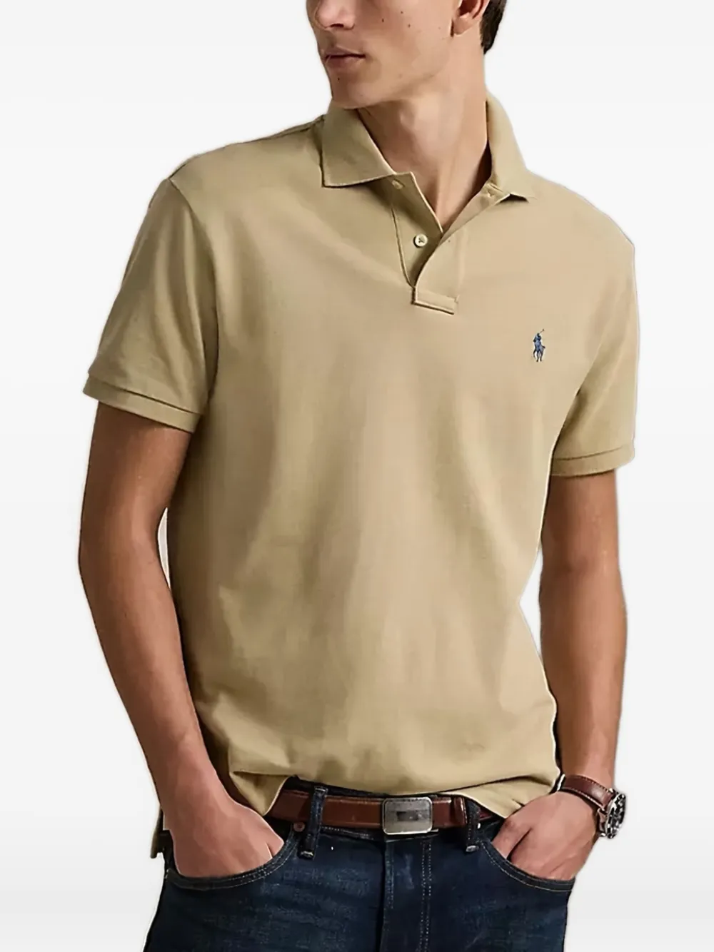 

Рубашка-поло с короткими рукавами и вышитым логотипом POLO RALPH LAUREN, нейтральный