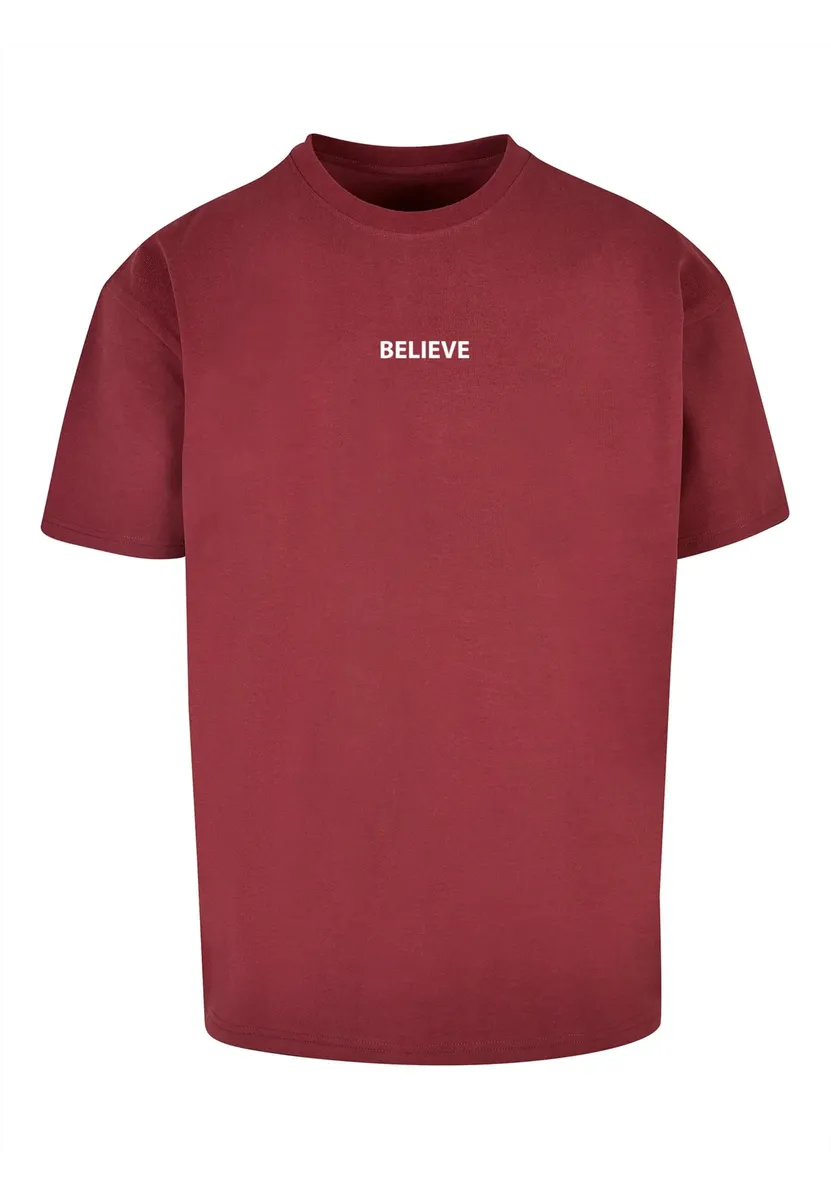

Футболка Merchcode "Мужская футболка большого размера "Believe Front Heavy Oversized", цвет Cherry