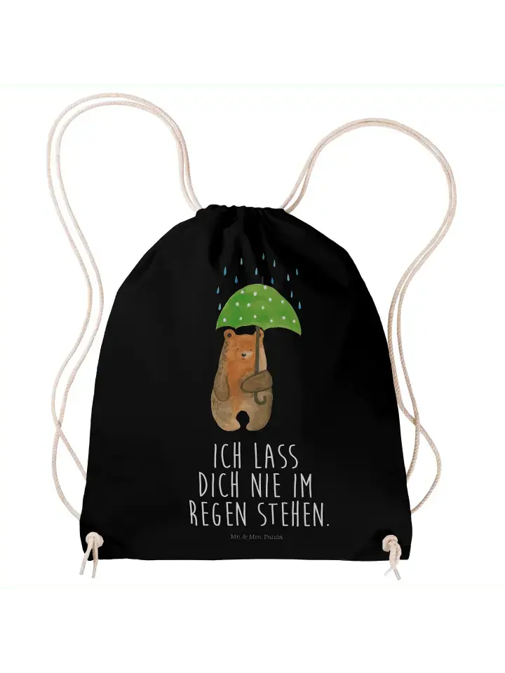 

Спортивная сумка Mr & Mrs Panda Sportbeutel Bär Regenschirm, черный