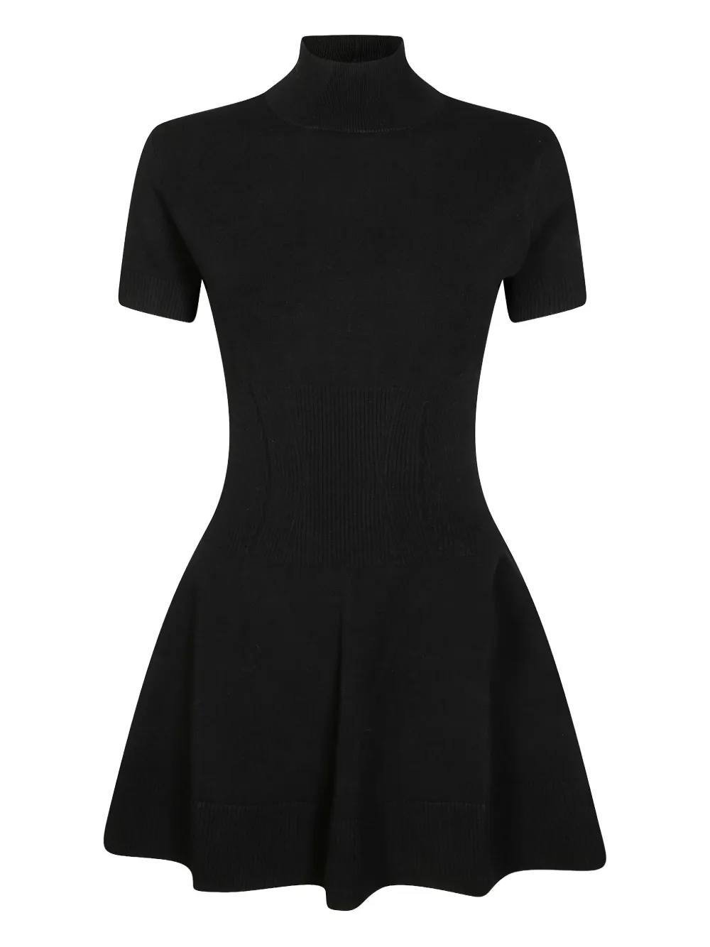 

Платье мини в рубчик с короткими рукавами DONDUP, черный