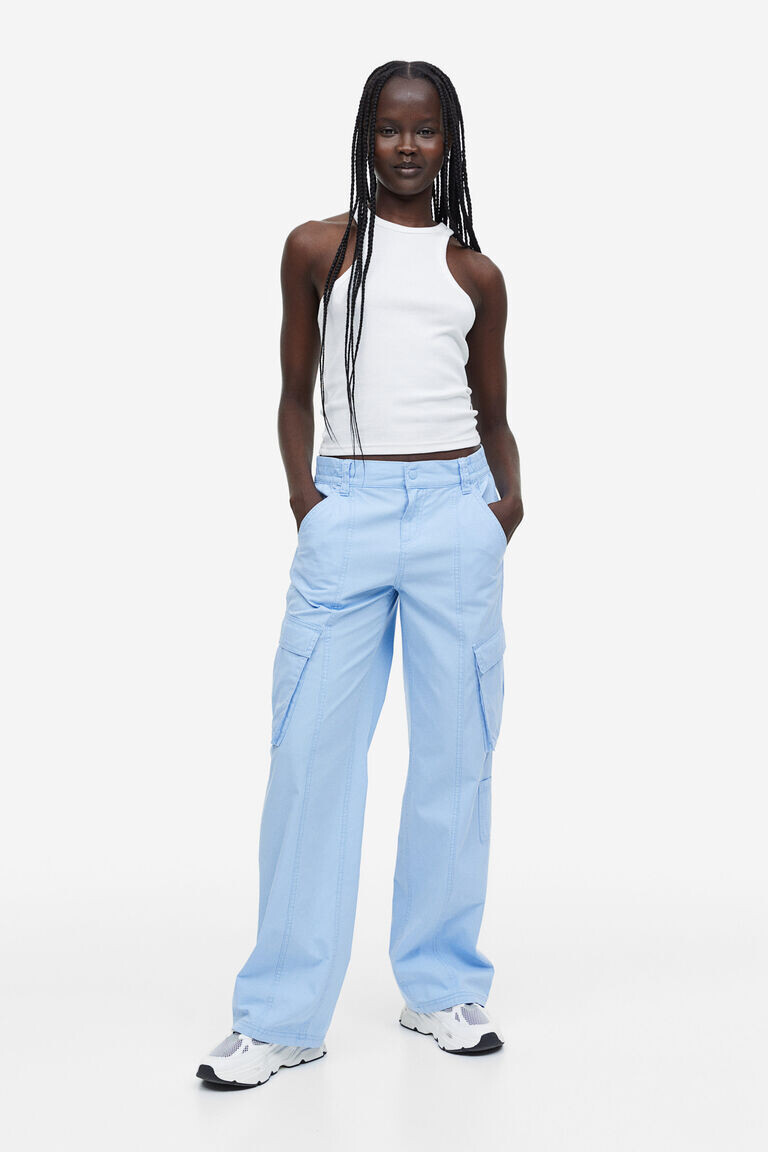 

Брюки-карго из парусины H&M, синий