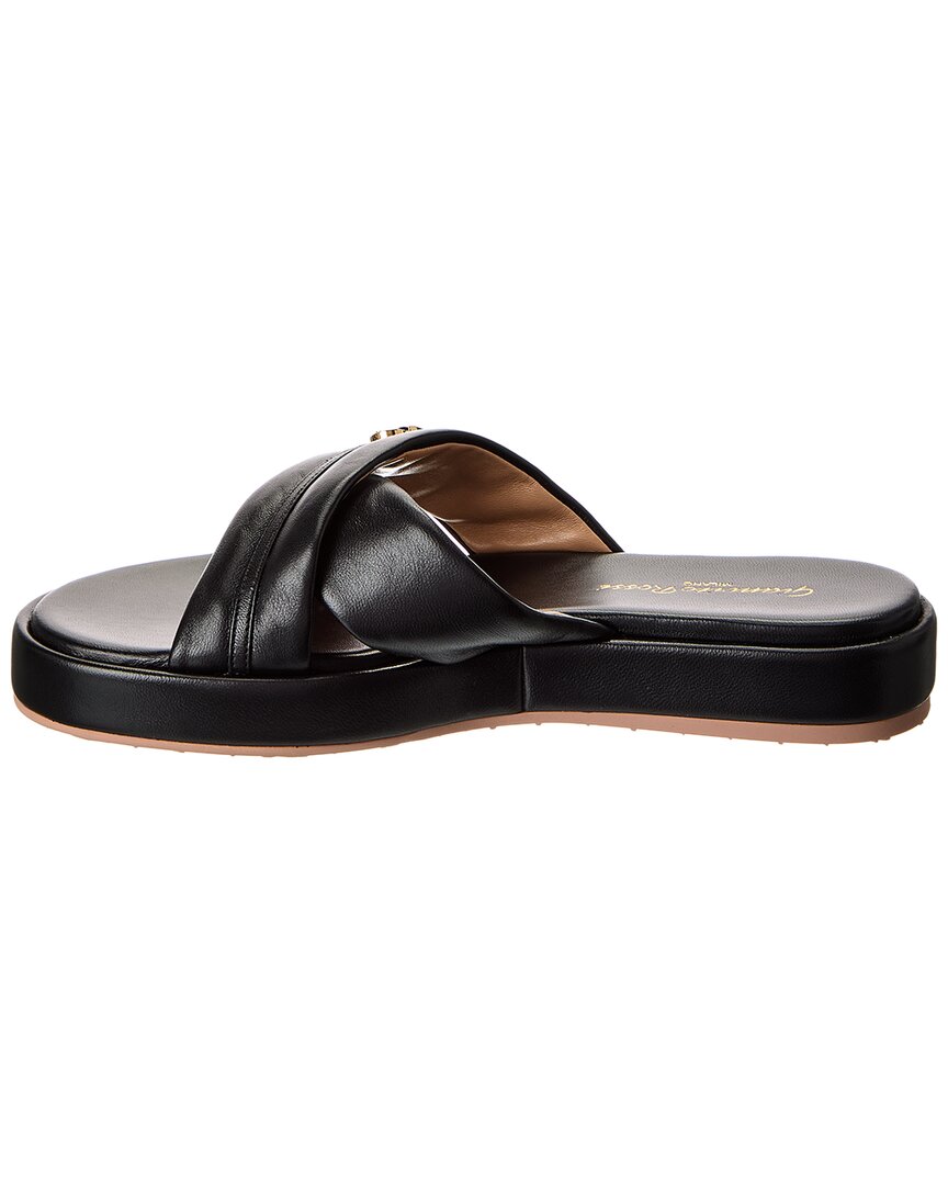 Gianvito Rossi Alima Leather Platform Sandal, черный — фото 2