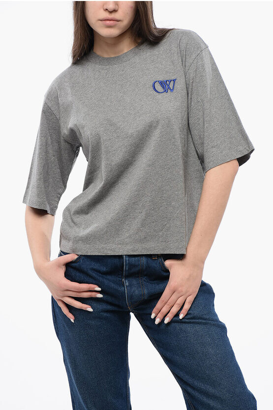 

Хлопковая футболка Off-White, серый