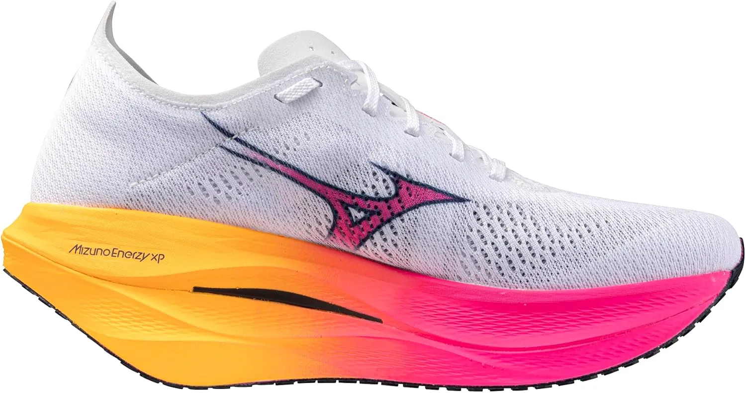 Беговые кроссовки Mizuno Unisex-Adult Unisex Wave Rebellion Pro 3 Hanabi Pack, белый/оранжевый — фото 3