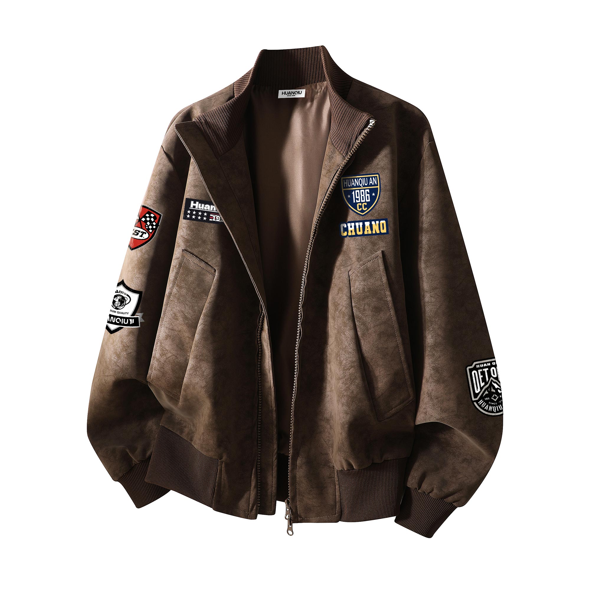 

Куртка Unisex Stand Collar Moderate Others HUANQIU, coffee