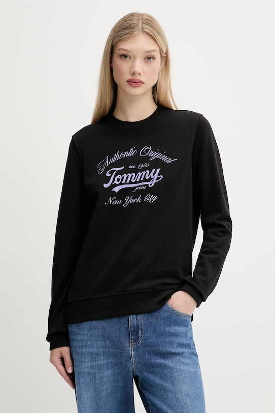 

Хлопковая толстовка Tommy Jeans, черный