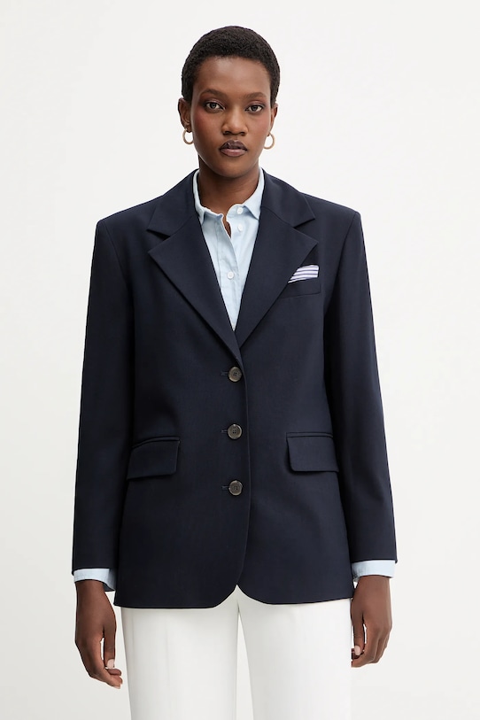 

Шерстяная куртка Marella, темно-синий