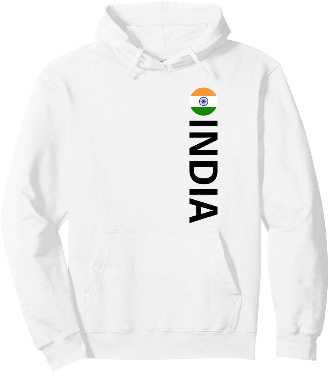 

Худи с вертикальным принтом в виде флага Индии India Everyday Tees & Gifts, белый