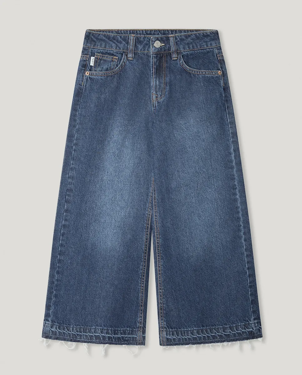

Джинсы для девочки свободного кроя с эффектом потертости Pepe Jeans, темно-синий