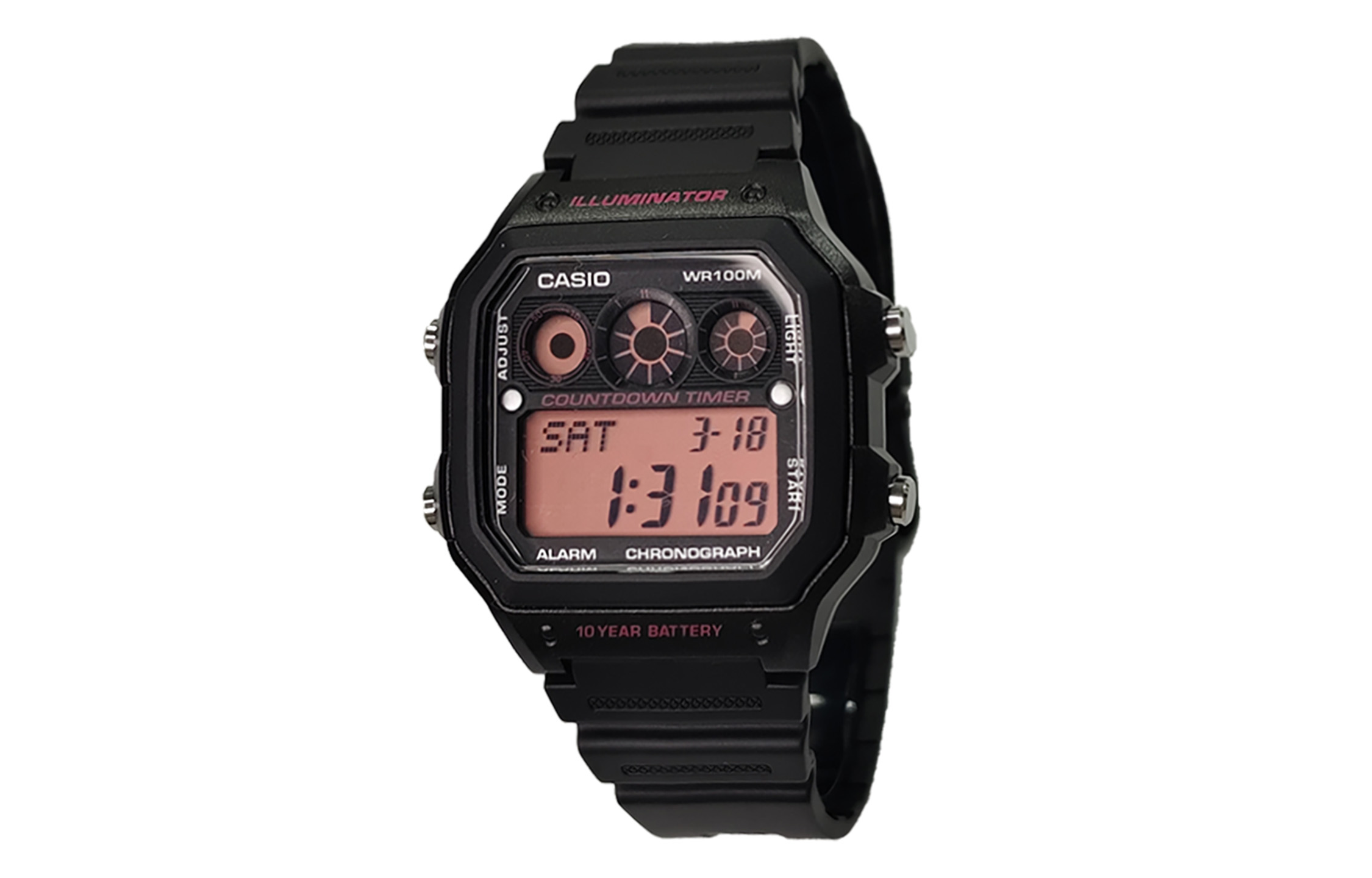 

CASIO Часы Retrofit Series Quartz Movement Watch Unisex Pink Watch Dial