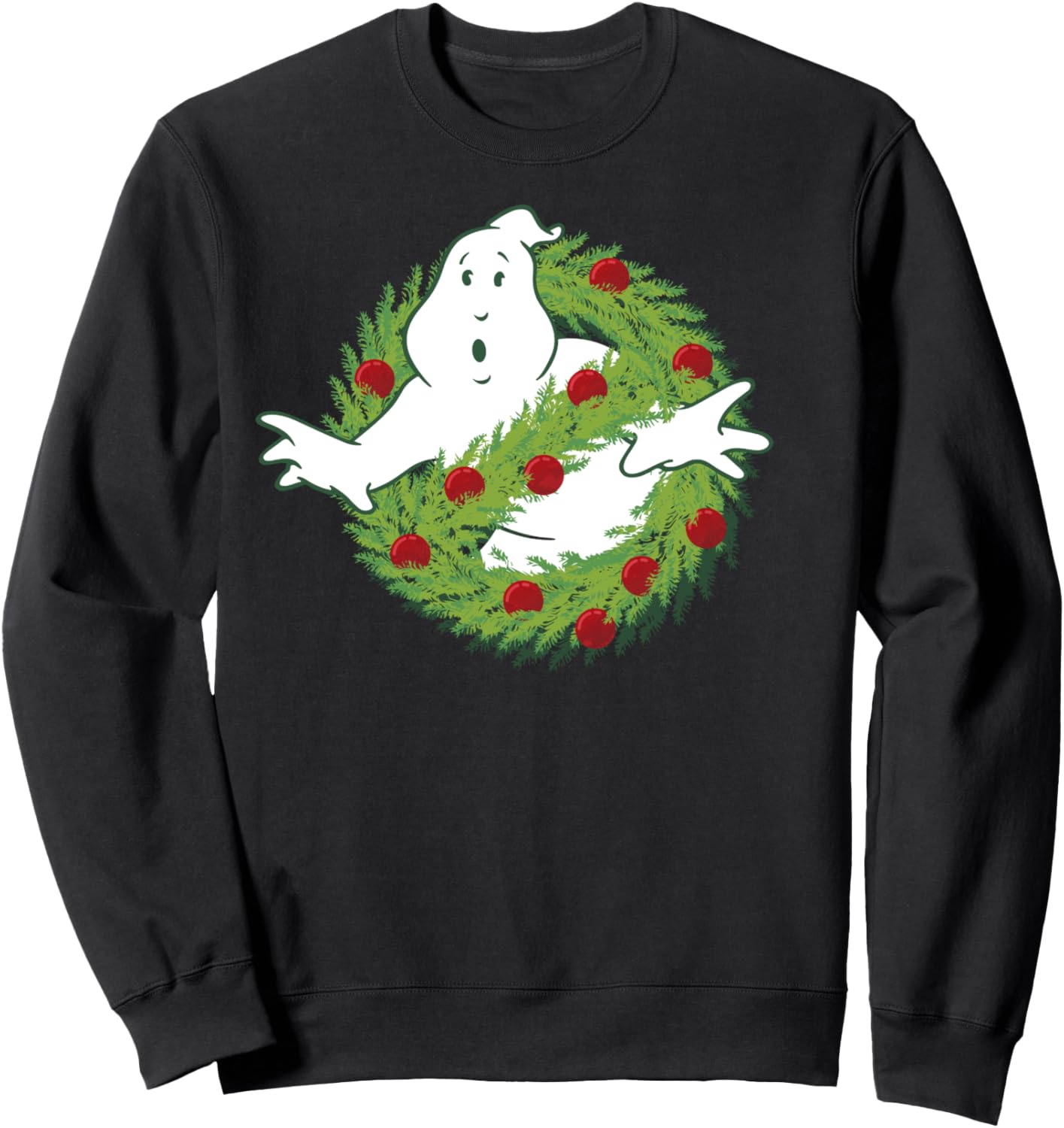 

Толстовка с логотипом «Охотники за привидениями: Праздничный венок без привидений» Ghostbusters, черный