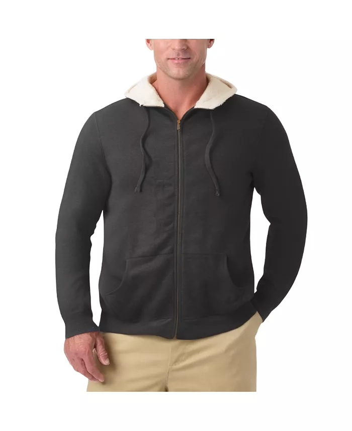 

Большая и высокая худи на молнии с подкладкой из шерпы Kingsize, черный