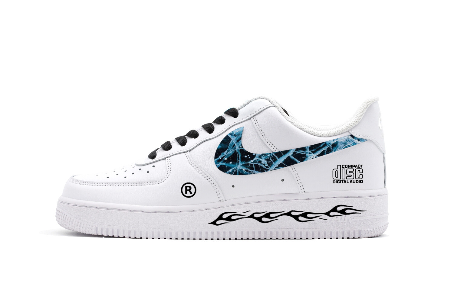 

Кроссовки Nike Air Force 1 Skateboarding Shoes Women's Low-top White/Black/Blue, синий