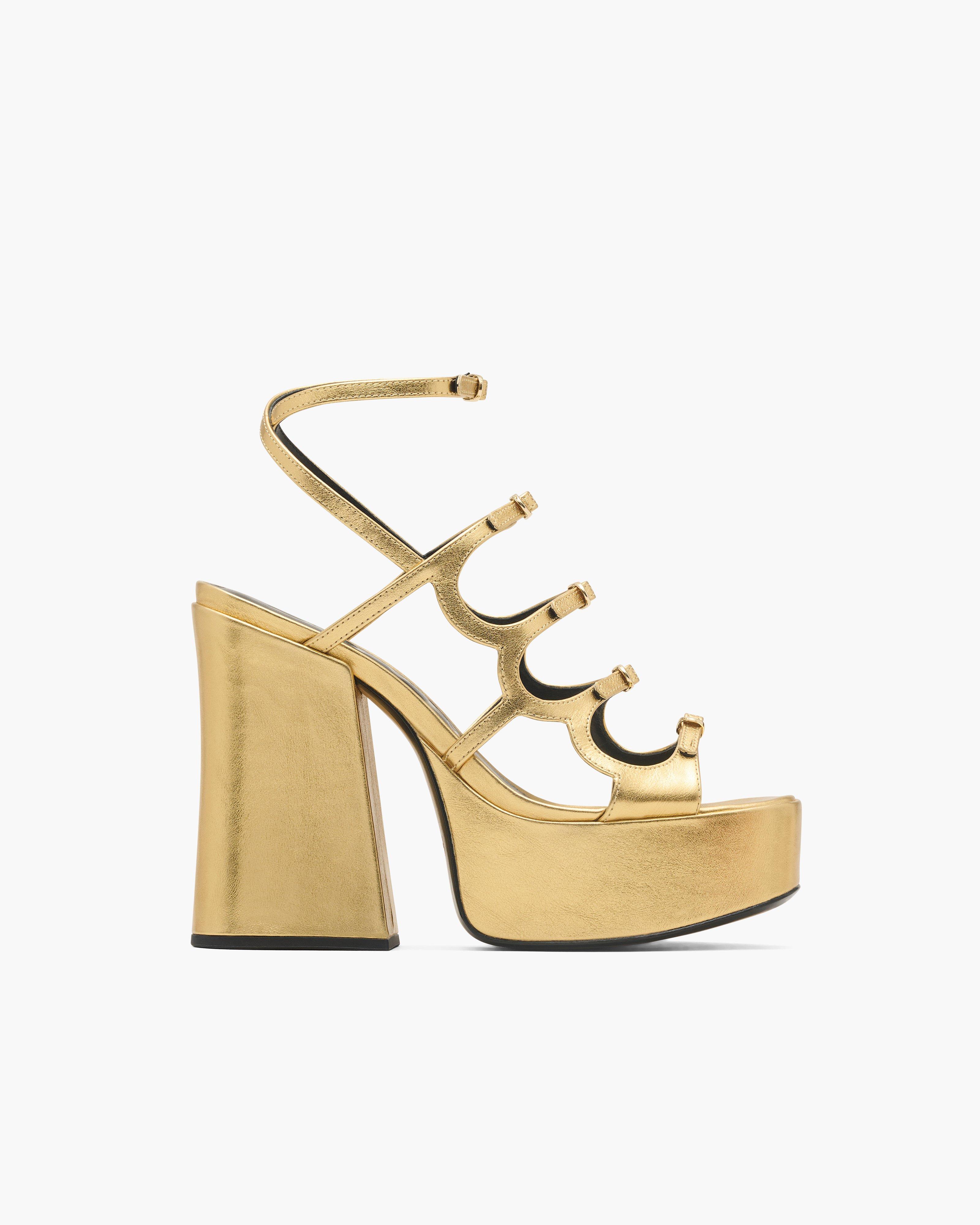 Сандалии Kiki Platform из металлизированной кожи Marc Jacobs, золотой