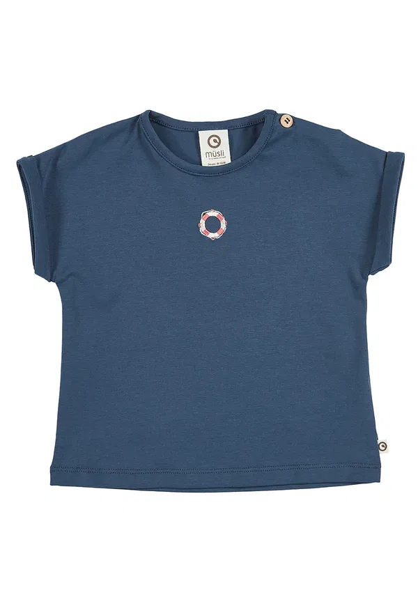 Футболка Baby und kleinkindzubehör 1511101300 print t-shirt Müsli By Green Cotton, темно-синий