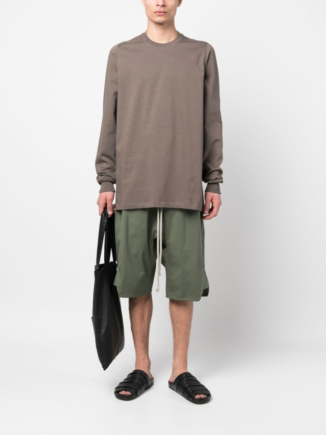 Rick Owens футболка с длинными рукавами, коричневый — фото 2