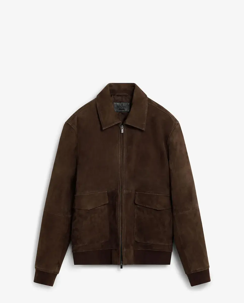 

Мужская замшевая куртка-бомбер Scalpers, темно-коричневый