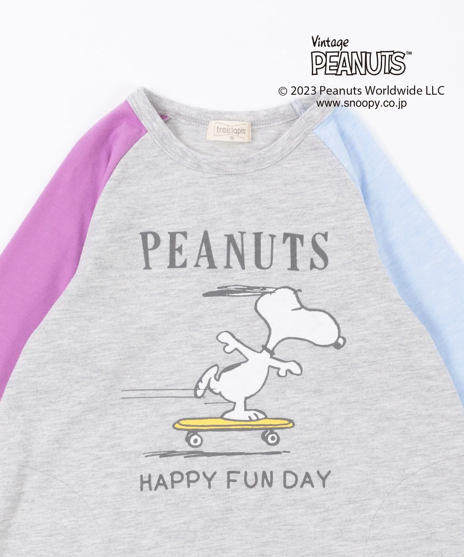 Детское платье PEANUTS с рукавами в стиле колорблок чёрное — фото 2