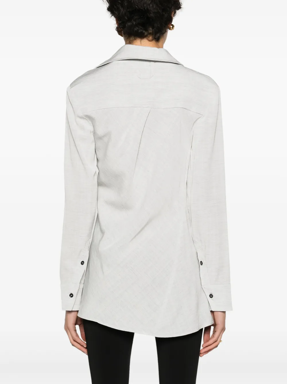 Рубашка La chemise Pablo асимметричного кроя JACQUEMUS, серый — фото 4