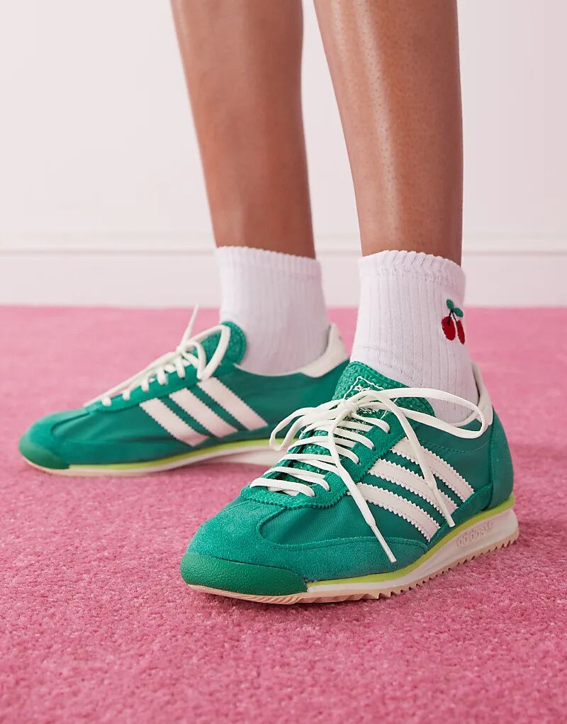 Кроссовки SL 72 OG зеленого и белого цвета adidas Originals — фото 3