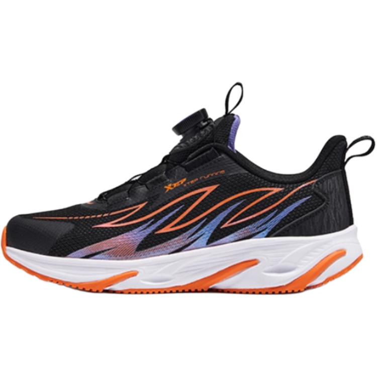 Кроссовки для бега Fiery Feather, износостойкие, легкие, амортизирующие, дышащие, с низким верхом, для детей XTEP, черный/оранжевый — фото 2