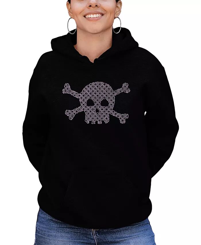

Женская толстовка с капюшоном Word Art XOXO Skull LA Pop Art, черный