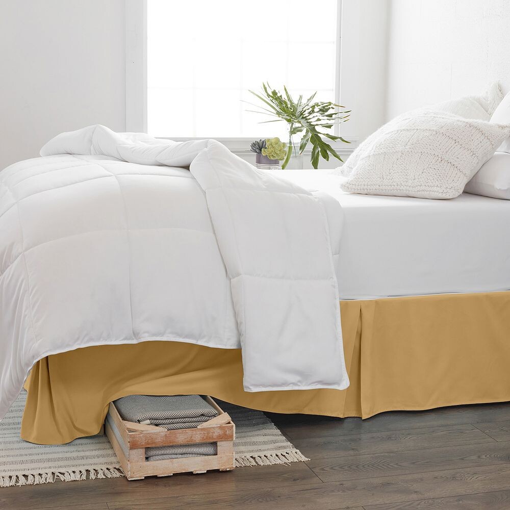 

Urban Loft's CalKing Size Плиссированная юбка-коробка с пружинным чехлом Essential Home Bedding, золотой