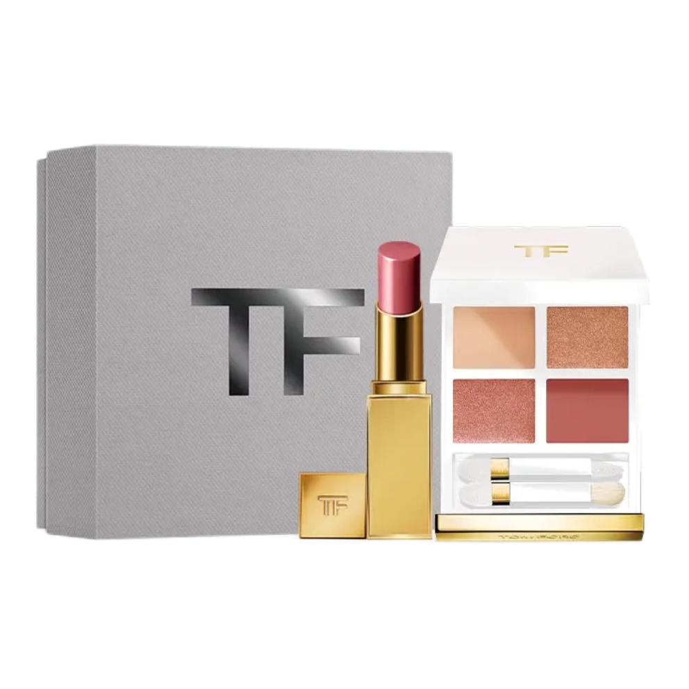 TOM FORD Палетка теней для век TF Sparkling Limited 4 Colors в красной упаковке, набор макияжа, легко растушевывается, 2,8 г + 9 г — фото 2