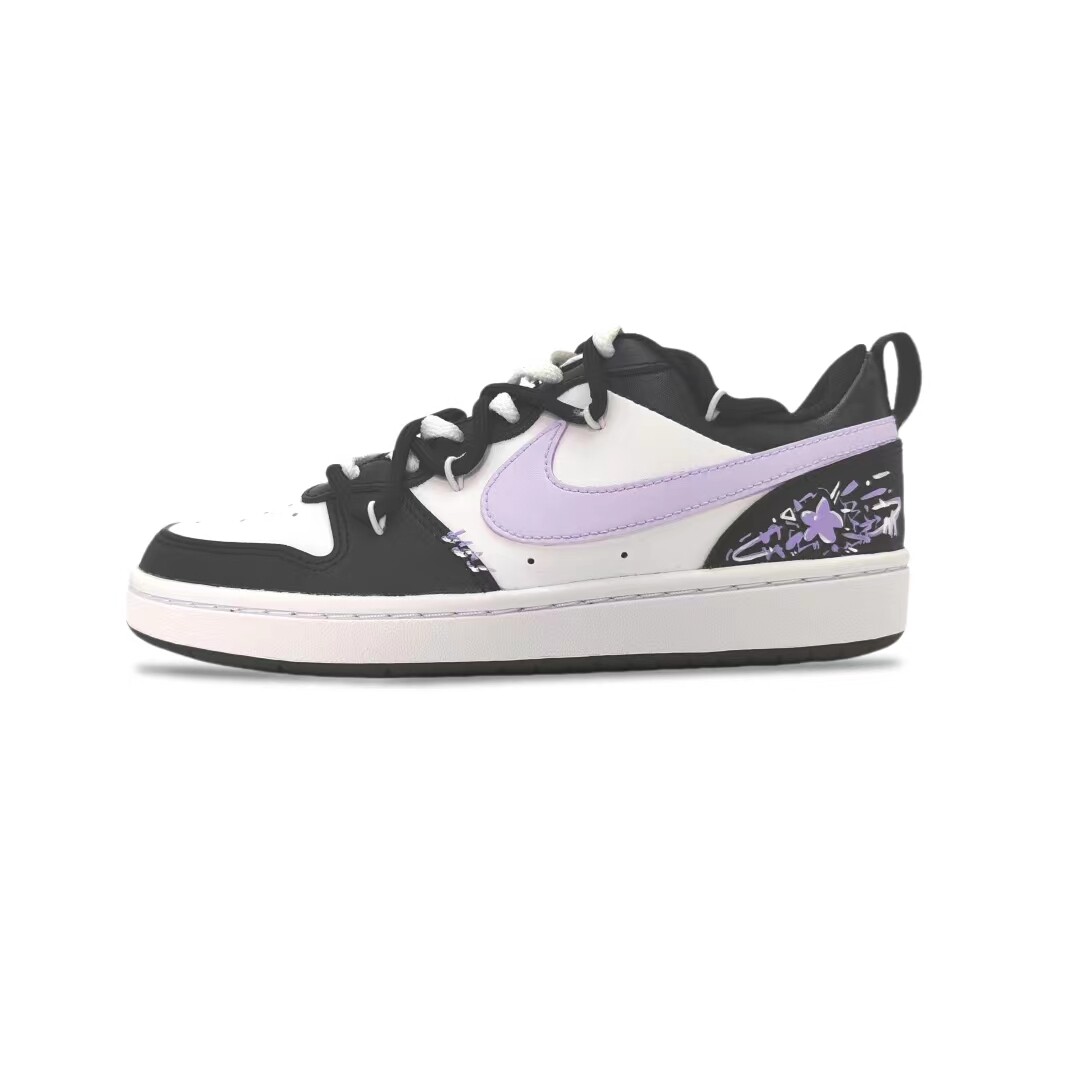 

Кроссовки Nike Court Borough Skateboard Shoes Women's Low-Top Black Purple, Фиолетовый, Кроссовки Nike Court Borough Skateboard Shoes Women's Low-Top Black Purple