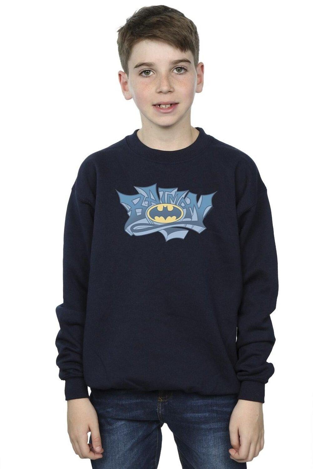 

Толстовка с логотипом Batman Graffiti DC Comics, темно-синий
