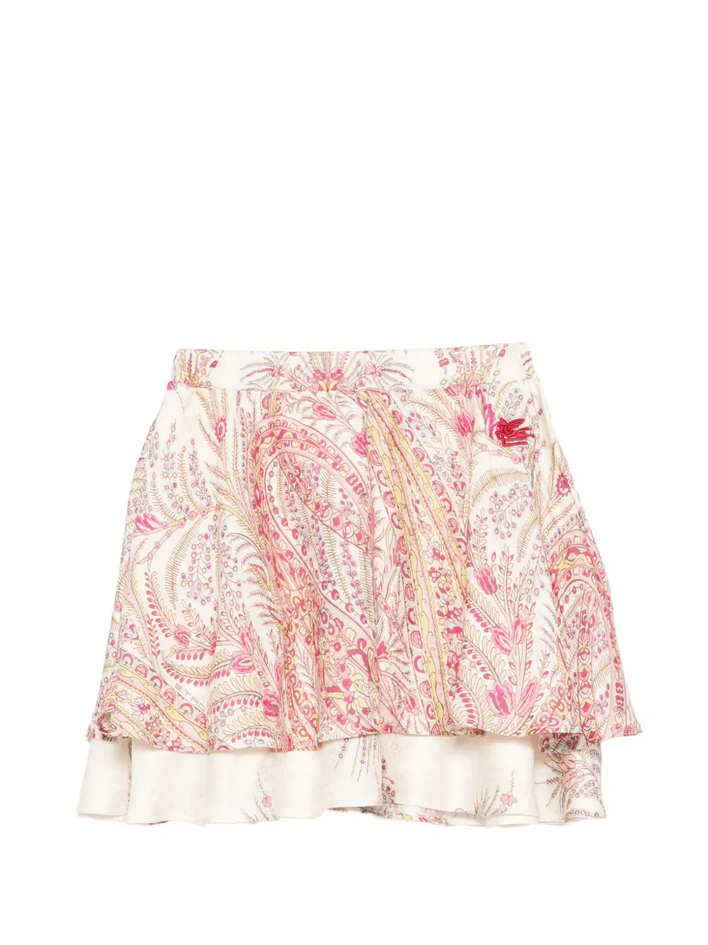 Юбка с оборками в стиле пейсли Etro Kids, нейтральный — фото 2
