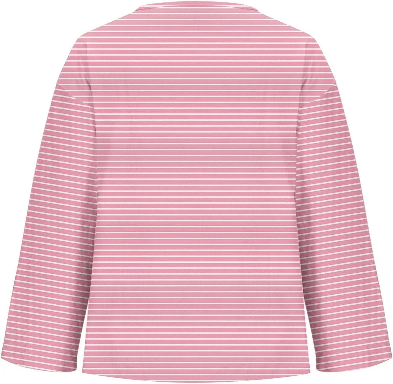 Блуза с V-образным вырезом, свободный крой, длинный рукав, R-380 Pink — фото 4