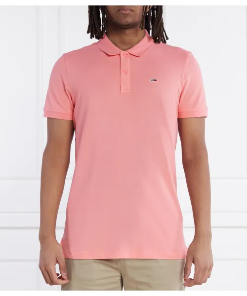 

Футболка поло Slim fit Tommy Jeans, розовый