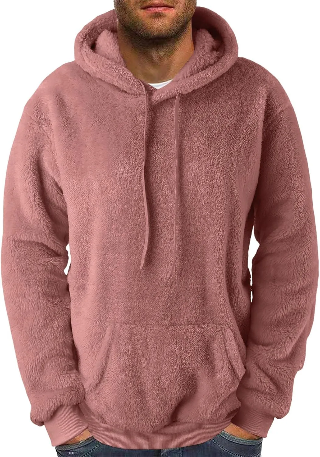 

Мужская теплая шерпа худи с карманами PETCDIM