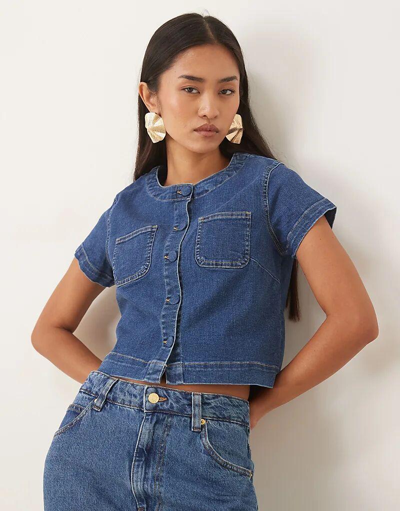 

Укороченная джинсовая рубашка Hettie от Nobody's Child, светло-синяя