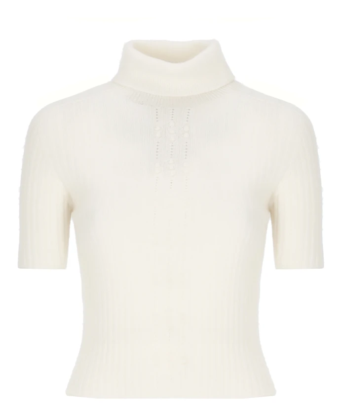 

Свитер из кашемира цвета слоновой кости с высоким воротником. Vanisã, бежевый