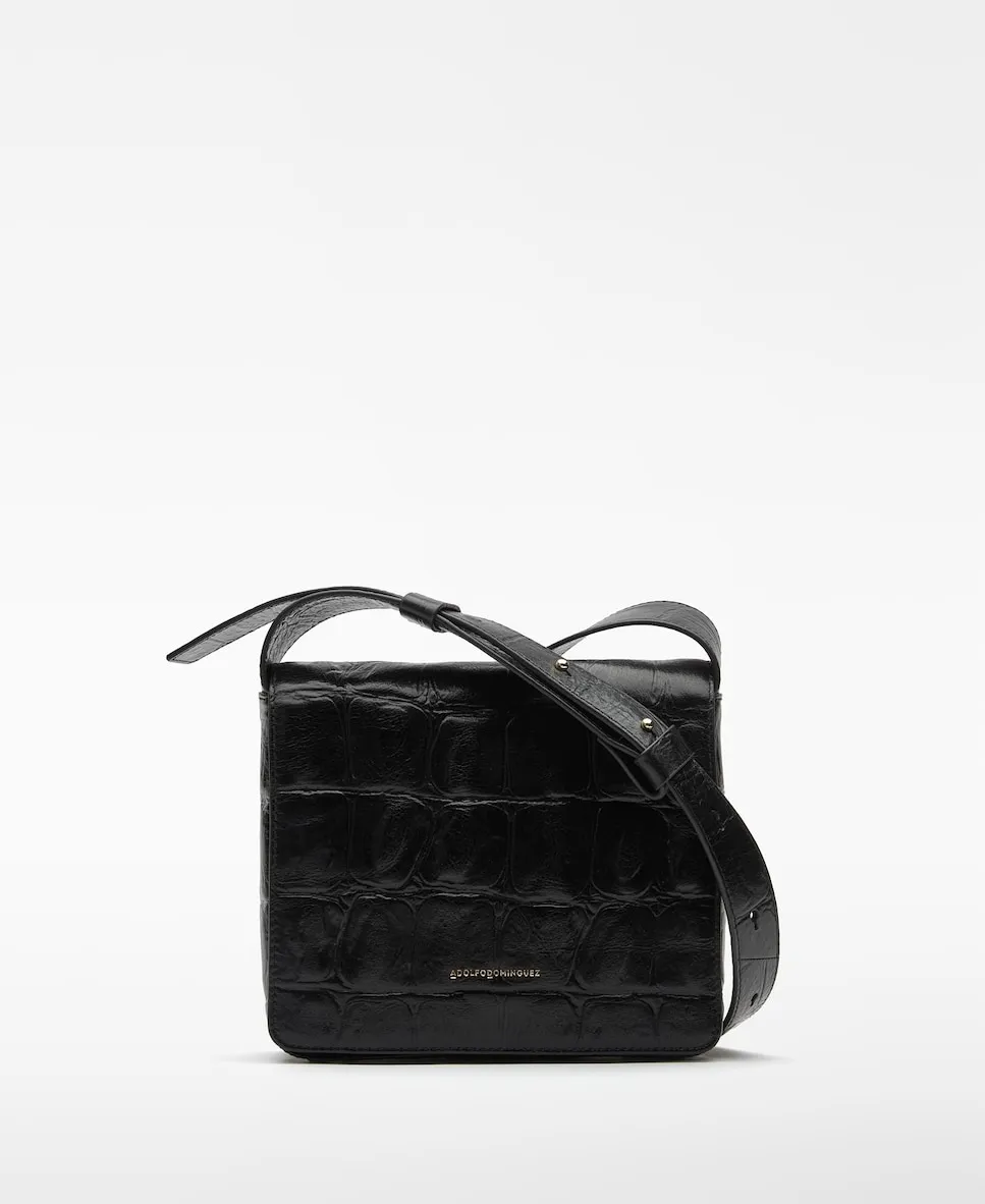 

Mica Женская кожаная сумка через плечо Adolfo Dominguez, черный