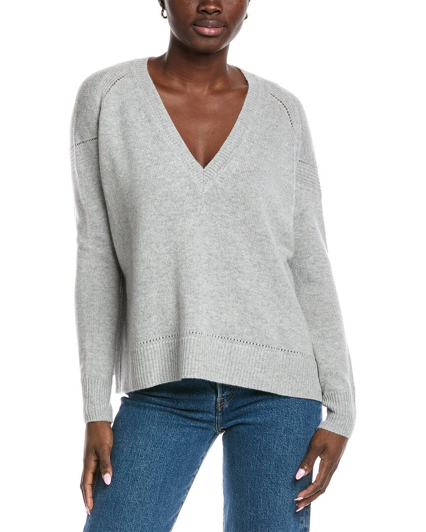 

Осенний кашемировый оверсайз боксовый свитер Autumn Cashmere, серый