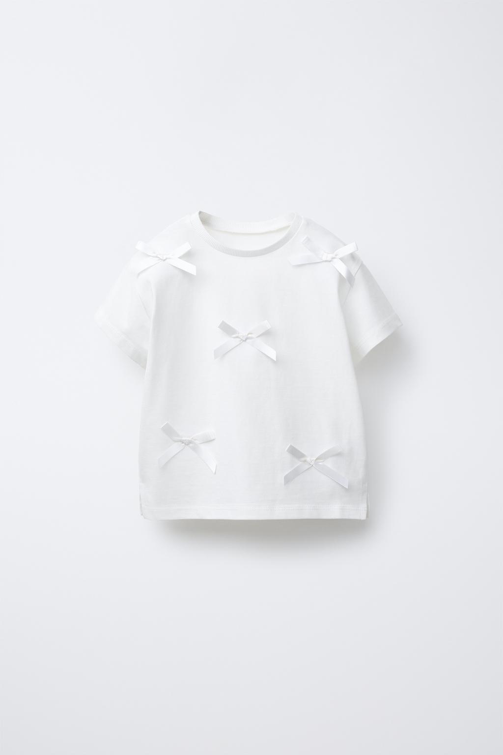 

Футболка с бантом ZARA, белый