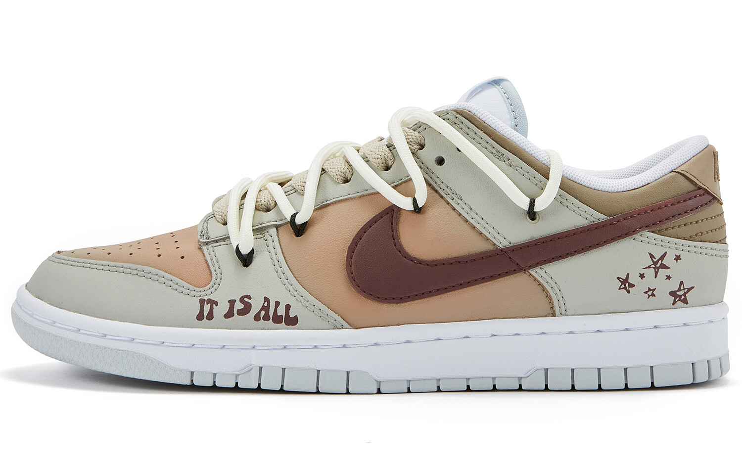 

Кроссовки Nike Dunk Skateboard Shoes Men Low-Top Gray Brown/Red