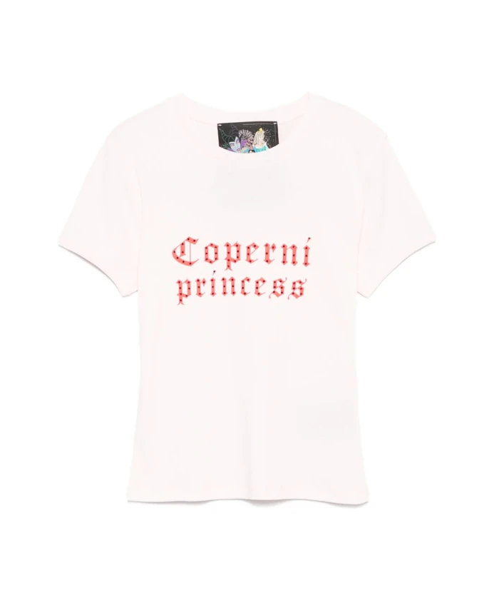 

Розовая футболка с графическим принтом и круглым вырезом Coperni, розовый