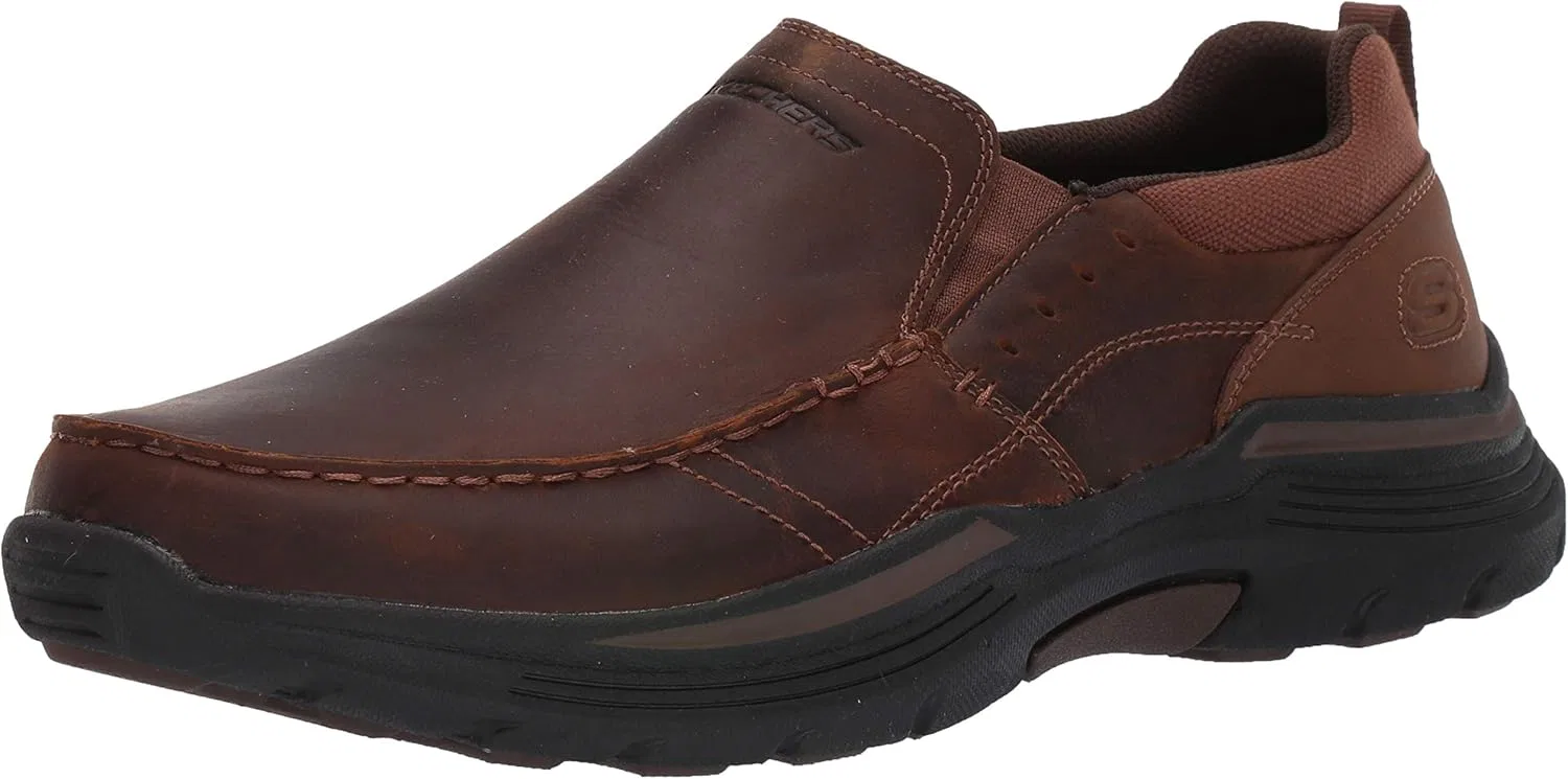 Мужские кожаные мокасины Skechers, Dark Brown
